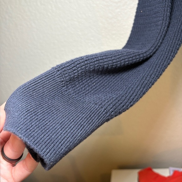 NWT Banana Republic Navy Knit Sweater Zip Long Sleeve Mens Medium - Picture 3 of 8